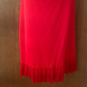 Vintage Slip by Carol Brent 1/2 slip, accordian pleat hem, Fire Engine Red! Med